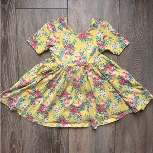 Ruffle Butts Flower Short Sleeve Twirl Dress